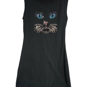 Elegant Black Cat Face Dress